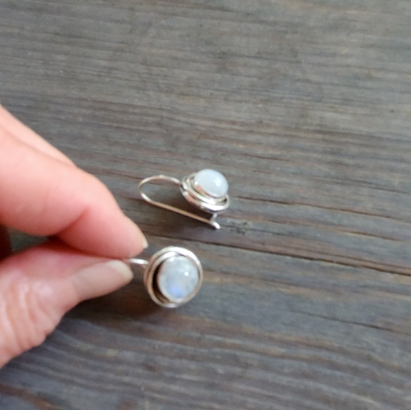 Moon Stone Sterling Silver Earrings - Picture 4 of 4